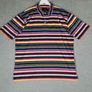 Starr Polo Shirt Adult Large Striped Texas Star Western Performance Golf Men's